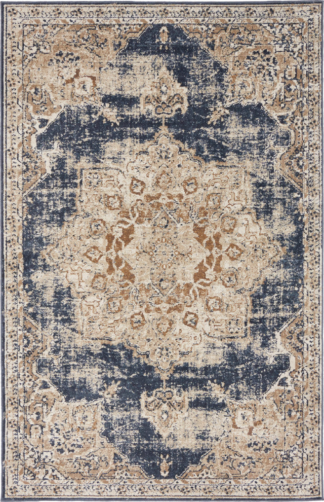 Unique Loom Dark Blue Chateau Roosevelt 4' 0 x 6' 0 Area Rug