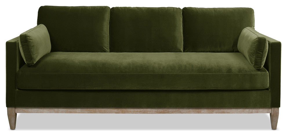 Knox 84" Modern Farmhouse Sofa, Olive Green Performance Velvet