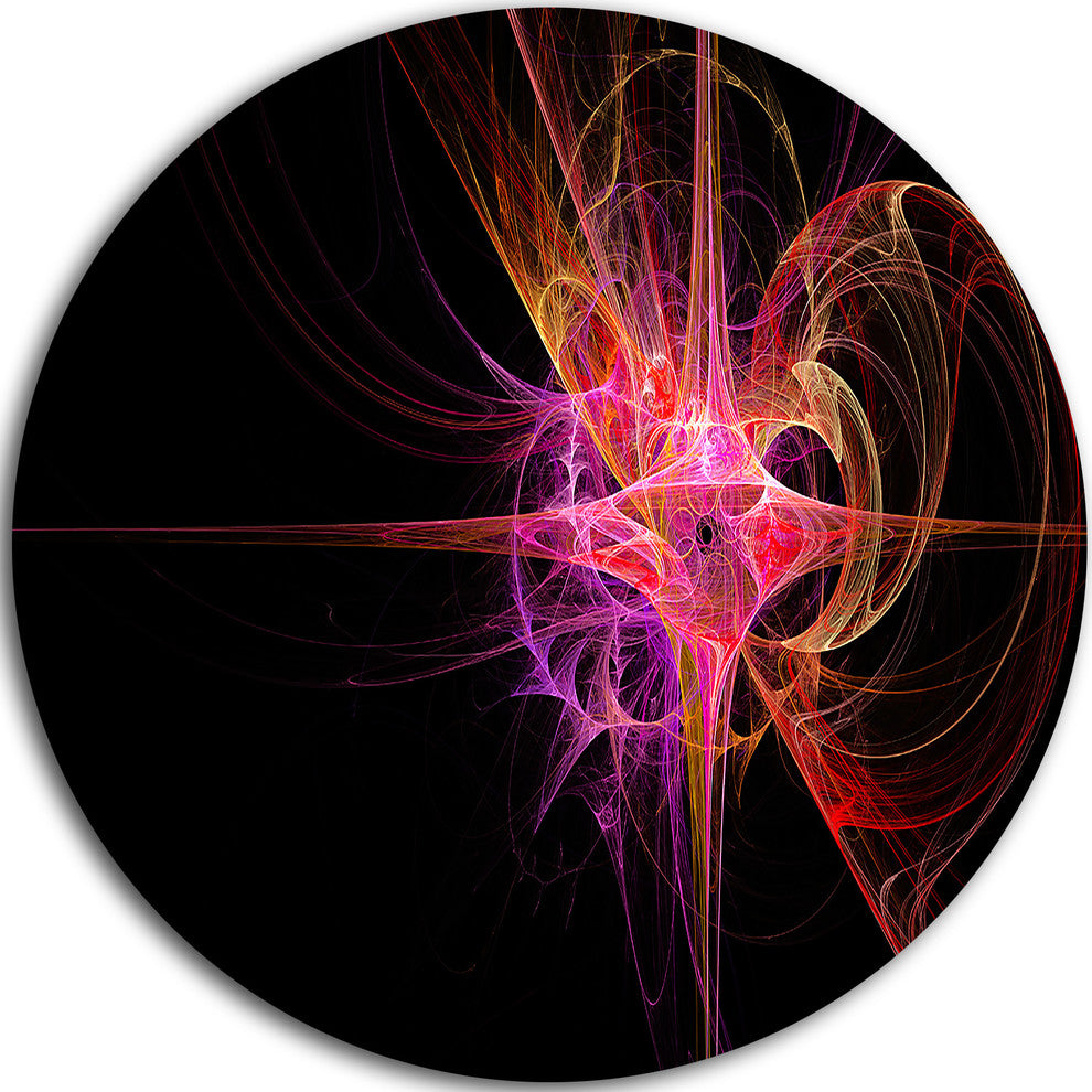 Purple Bright Star, Abstract Digital Art Round Wall Art, 11"