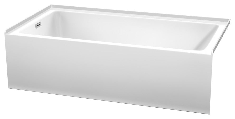 Grayley 60x32x18" Alcove Bathtub With Left-Hand Drain andTrim, Polished Chrome