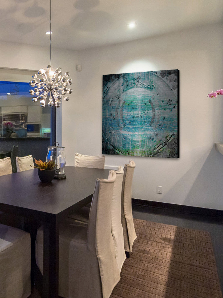 "Wrong Way Circle" Painting Print on Brushed Aluminum, 40"x40"