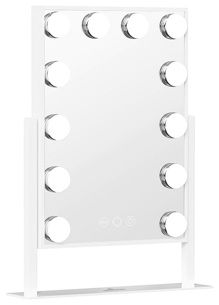 Hollywood Tri Tone XL LED Makeup Mirror with 360 Degree Swivel, White