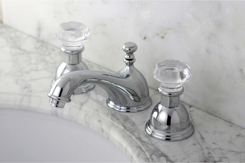 Kingston Brass Widespread Bathroom Faucet With Brass Pop-Up, Polished Chrome
