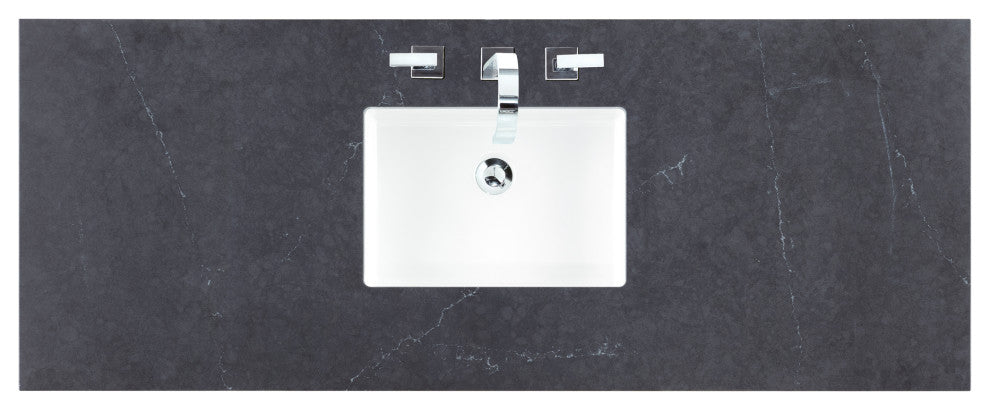 Bristol 60" Single Vanity Bright White, Charcoal Soapstone Quartz