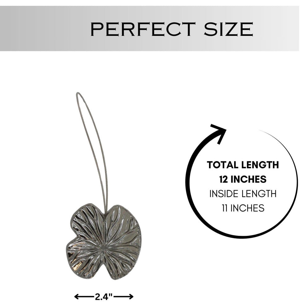 Magnetic Water Lily Curtain Tiebacks "“ Resin Floral Design, Graphite, Pack of 1