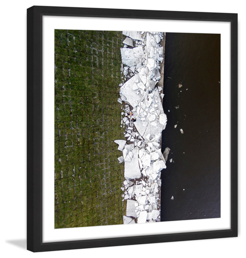 "Chunky White Rocks" Framed Painting Print by Karolis Janulis