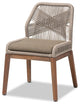 Jennifer Mid-Century Transitional Gray Woven Rope Mahogany Dining Side Chair