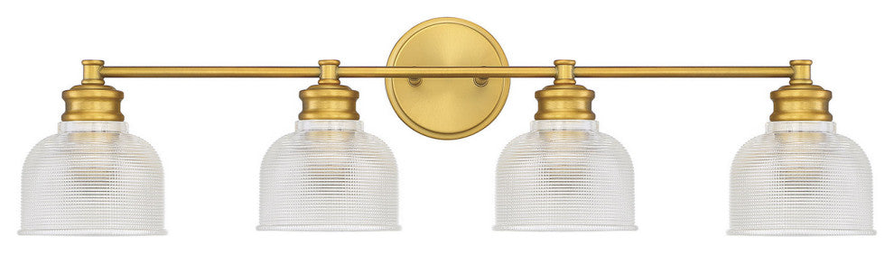 4-Light Bathroom Vanity Light, Natural Brass