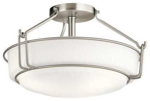 Semi Flush 3-Light, Brushed Nickel