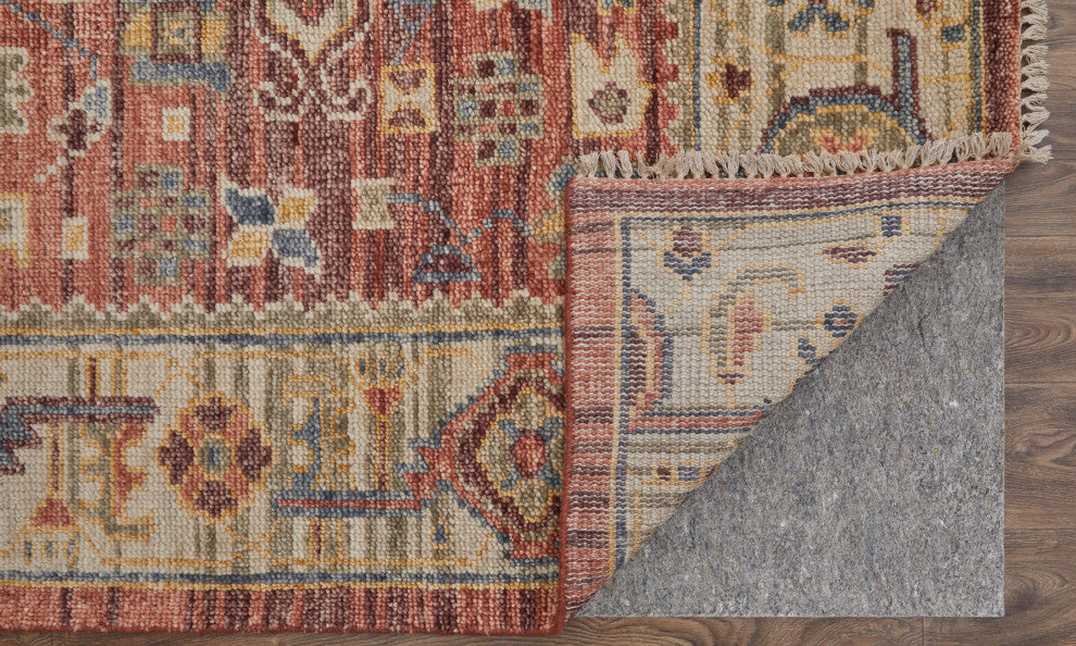 Foxboro R69CK Transitional/Global Area Rug, Rust/Beige, 12'x15'