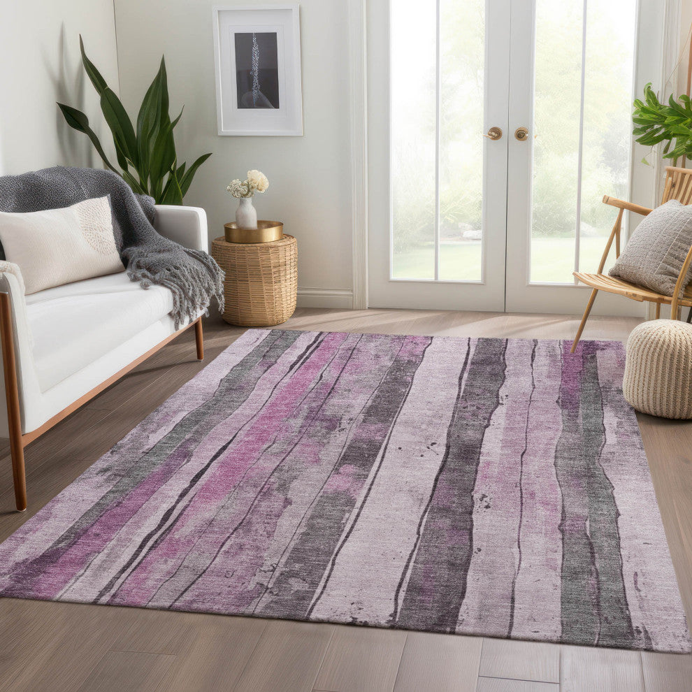 Machine Washable Indoor/Outdoor Chantille ACN1874 Pink 8' x 10' Rug