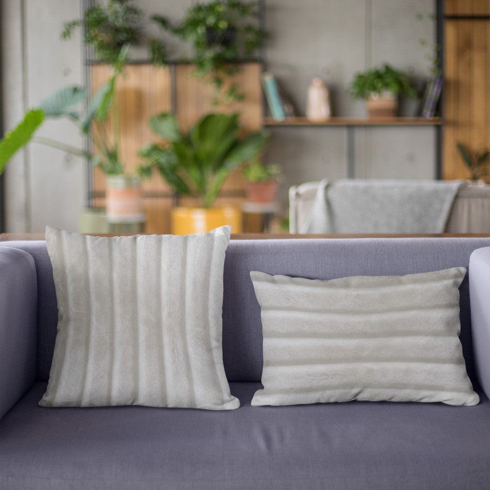 Plutus Off White Soft Snow Faux Fur Luxury Throw Pillow, Off White, 18" x 18"