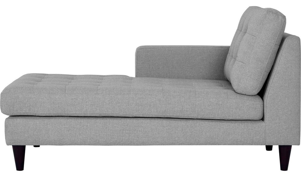 Modern Contemporary Urban Living Left Arm Chaise Lounge Chair, Gray Gray, Fabric