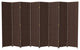 7' Tall Woven Fiber Room Divider, Dark Mocha, 8 Panel