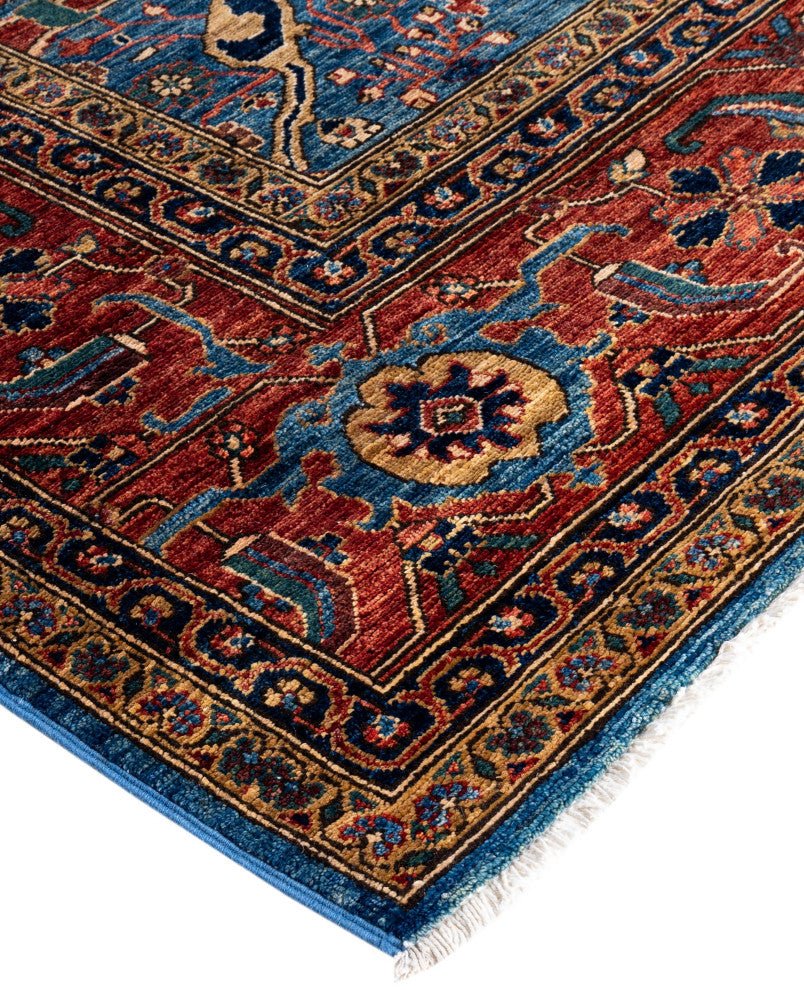 Serapi One-of-a-Kind Hand-Knotted Area Rug Light Blue, 9'0" x 11'11"