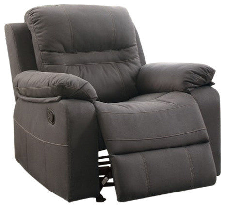 Benzara BM166726 Leatherette Rocker Recliner In Gray