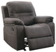 Benzara BM166726 Leatherette Rocker Recliner In Gray