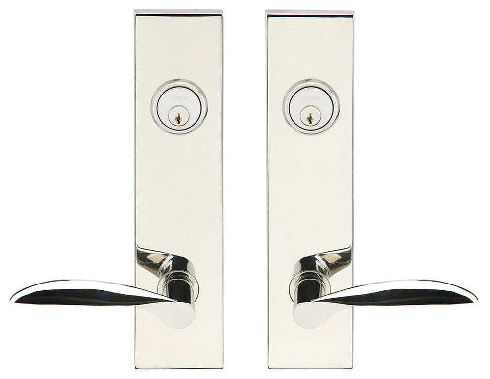 Stratus Lever, Tubular Entry, Double Cylinder, Polished Stainless Steel