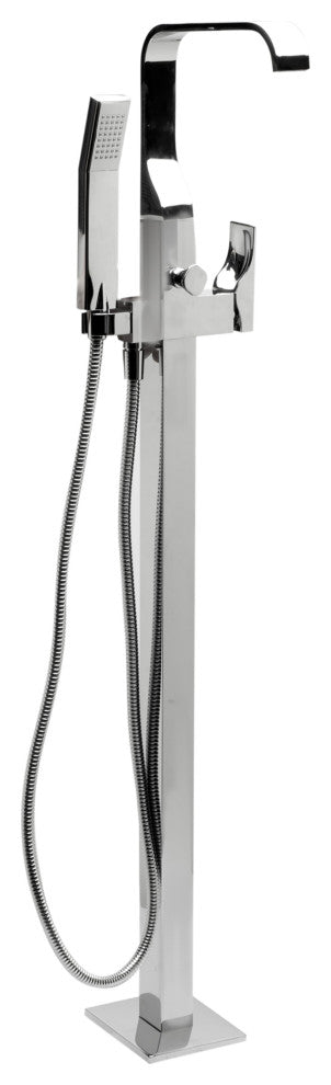 Alfi brand AB2180-PC Floor Mount Tub Filler w/ Shower Head Polished Chrome
