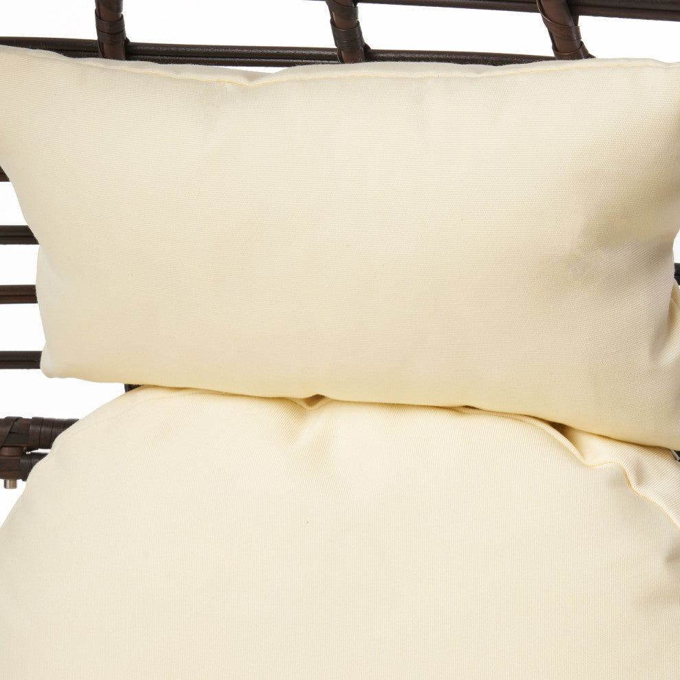 GDF Studio Dermot Teardrop Wicker Lounge Chair with Water Resistant Cushion