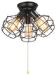 LNC 3-Light Industrial Pull-String Ceiling Lamp, Matte Black
