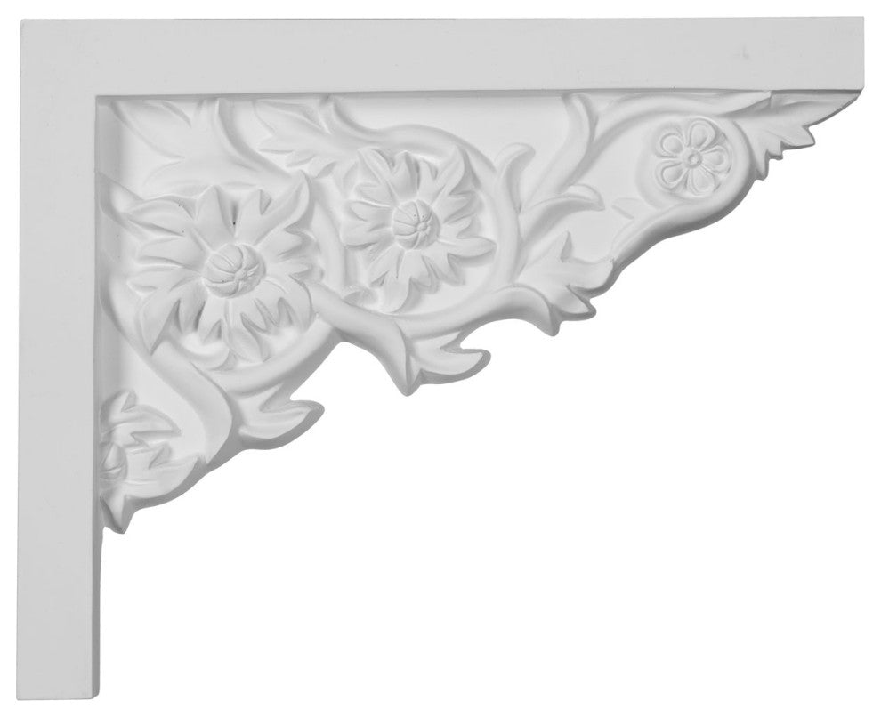 9"W  x 7 1/4"H x  5/8"P Floral Small Stair Bracket, Right