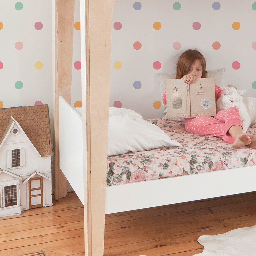 Polka Dot Peel and Stick Vinyl Wallpaper, Pink, 24"w X 108"h