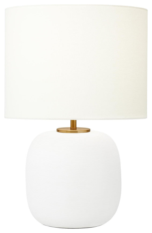 Fanny Wide Table Lamp, Matte White Ceramic