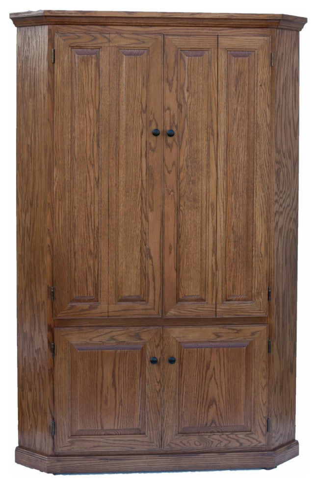 Eagle Furniture Classic Oak Corner Computer Armoire Work Station, Medium Oak