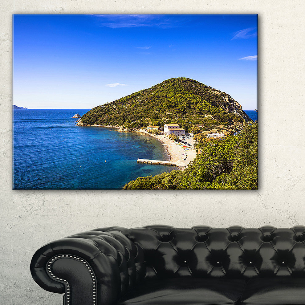 "Blue Seashore At Elba Island" Seashore Wall Art, 40"x30"