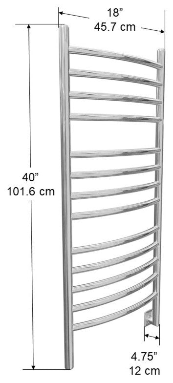 Ancona Svelte Hardwired Towel Warmer, Polished Stainless Steel