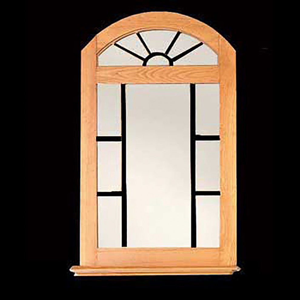 Vanity Mirror Windowpane Arch Heirloom Pine 39" H |