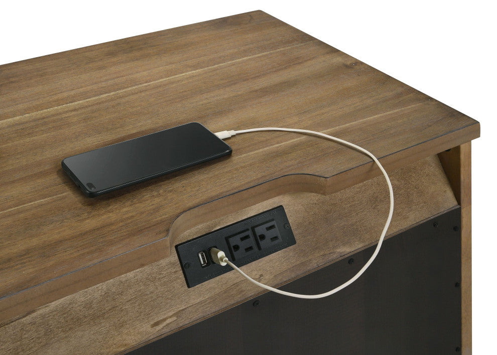 Highland 2-Drawer Wood Nightstand, Sand Dune