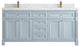 Paris 72" Double Sink Bathroom Vanity, Blue Heather 2" Calacatta Nuvo