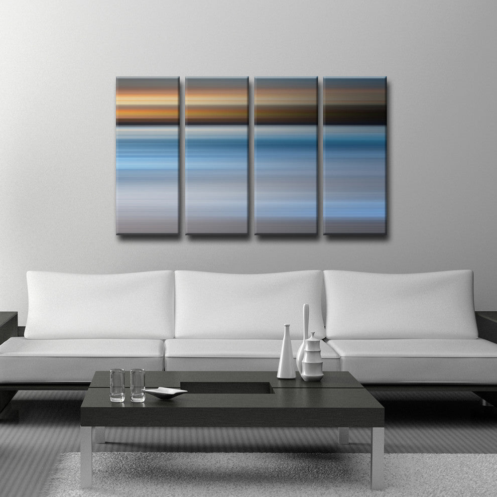 Ready2HangArt 'Blur Stripes XLIII' 4-PC Canvas Wall Art Set, 30 in. Highx12 in