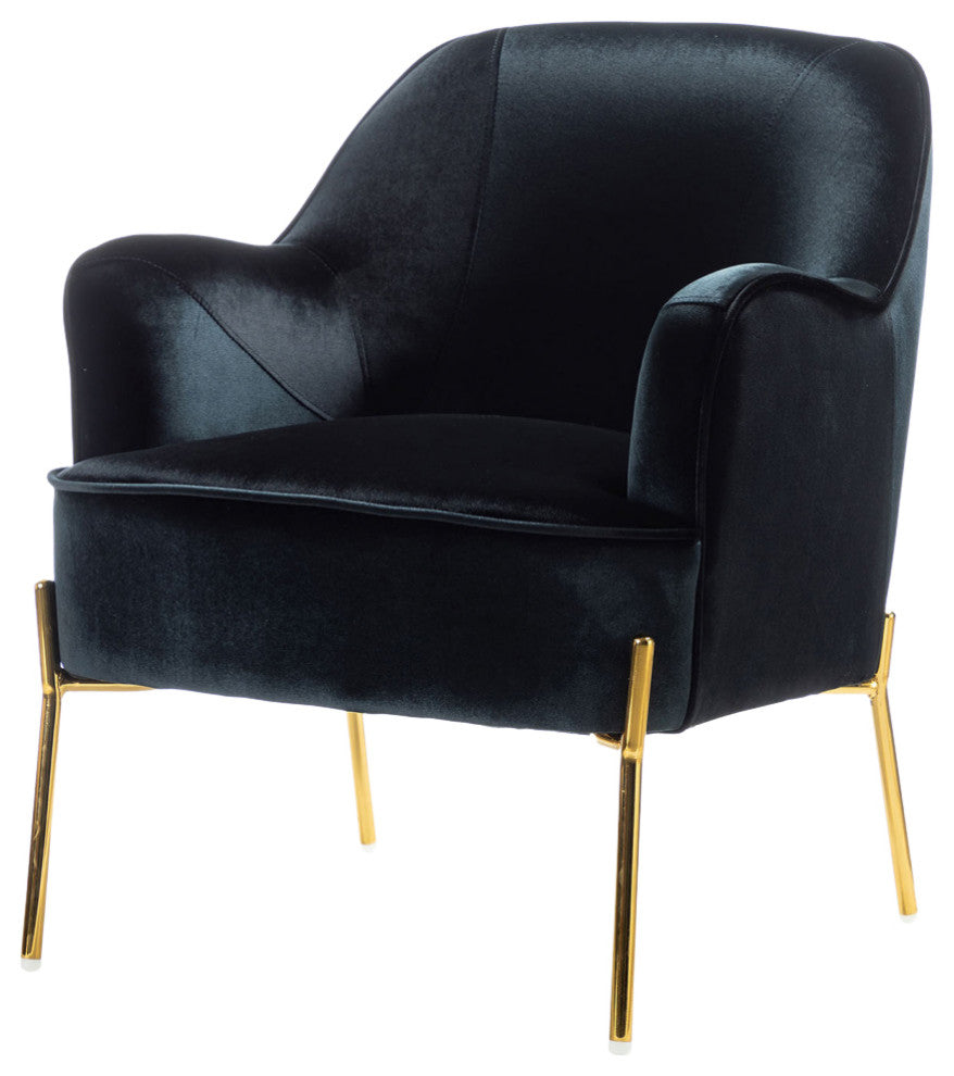 Nora Fabric Accent Chair, Black