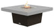 Square Fire Pit Table, 48x48, Chat Height, Propane, Hilltop Grey Top, Bronze