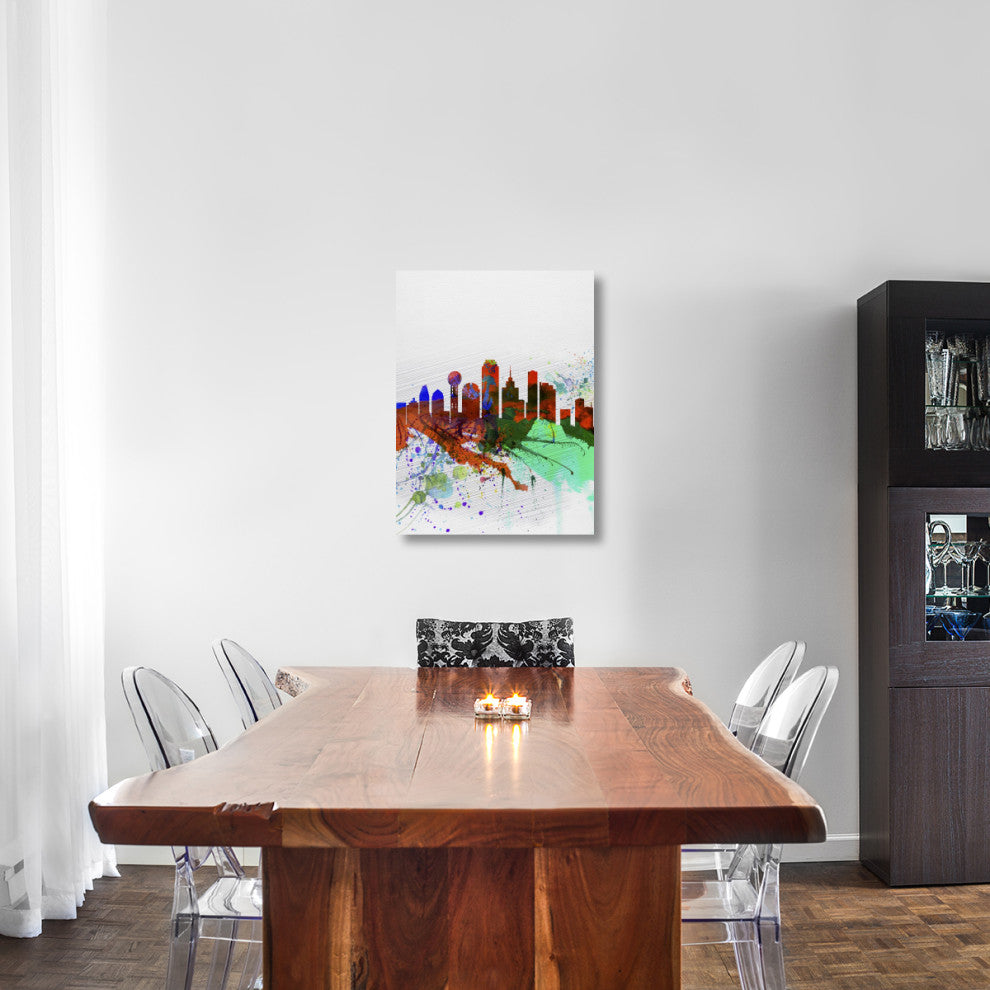 "Dallas Watercolor Skyline" Fine Art Print