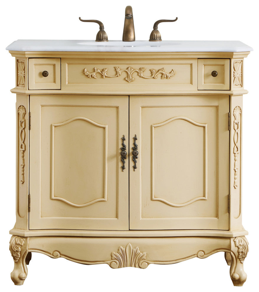 Bathroom Vanity, Light Antique Beige, 36", Single Sink