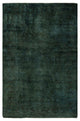 Overdyed One-of-a-Kind Hand-Knotted Area Rug Green, 4' 2" x 6' 3"