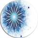 Fractal Flower Light Blue Digital Art, Flower Disc Metal Wall Art, 11"