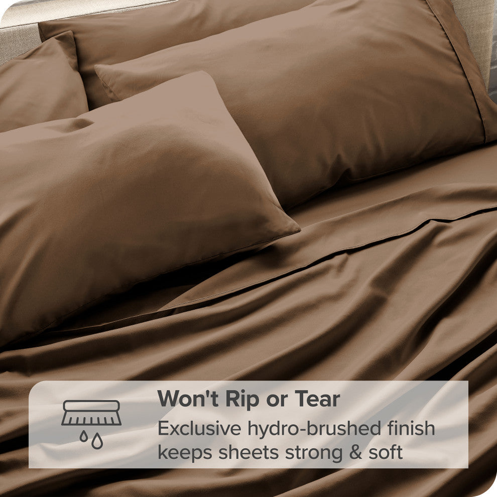 Bare Home 6-Piece Microfiber Sheet Set, Cocoa, Queen
