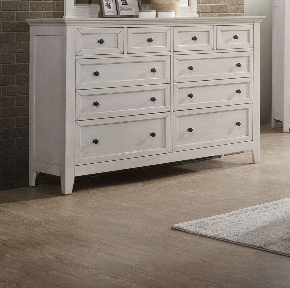 San Mateo 10-Drawer Dresser, Rustic White
