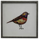 Bright Bird With Red And Purple, Silver And Black Shadowbox