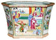 Oriental Rose Canton Hexagonal Porcelain Flower Pot