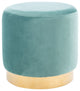 Safavieh Azai Round Ottoman, Seafoam/Gold