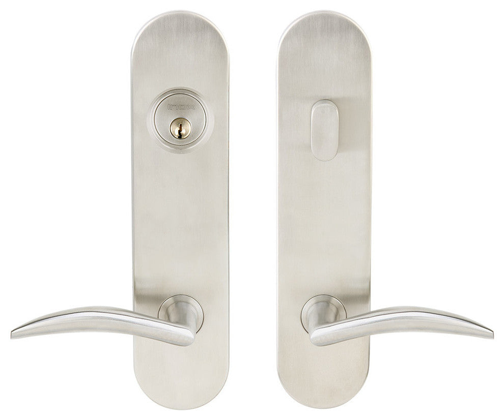 Air-Stream Lever, Tubular Entry, Single Cylinder, RH, Satin Stainless Steel
