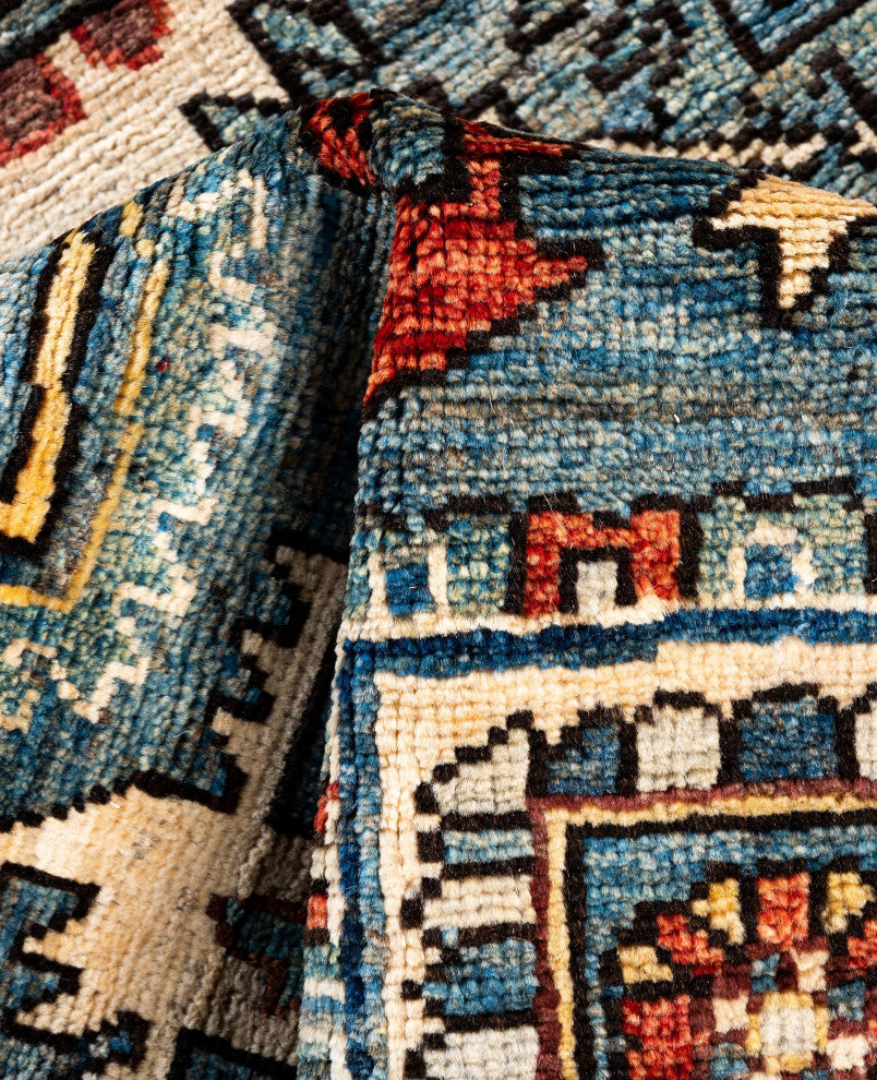 Serapi One-of-a-Kind Hand-Knotted Area Rug Light Blue, 2'7" x 9'8"