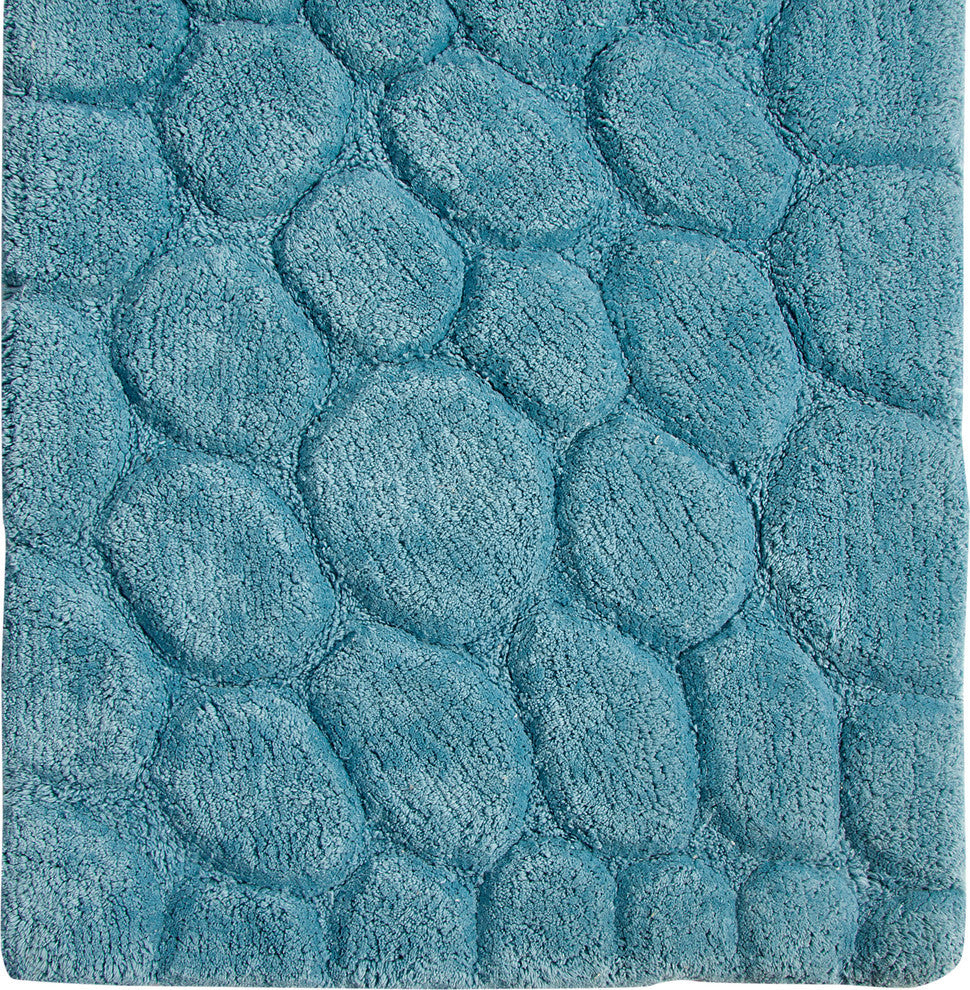 Bath Rug Cotton, GSF 200, Pattern Pebbles, Arctic Blue, 36"x24"