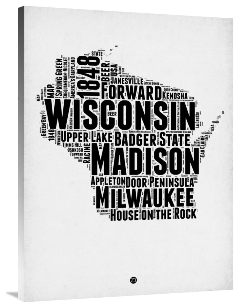 "Wisconsin Word Cloud 2" Fine Art Print